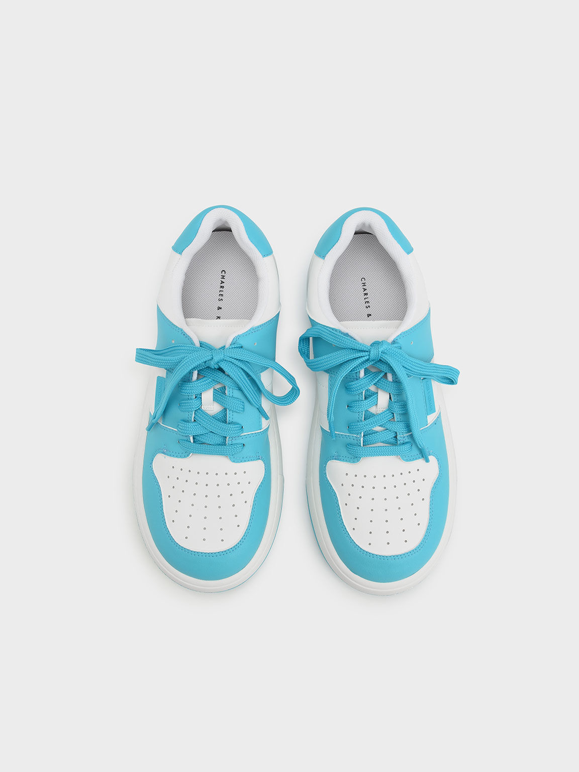 Two-Tone Low-Top Sneakers, Blue, hi-res