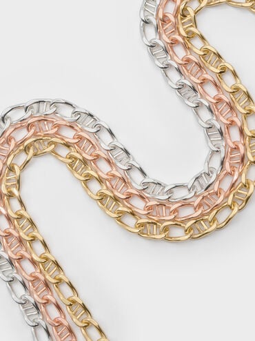 Nyra Mixed-Link Chain Necklace, Rose Gold, hi-res