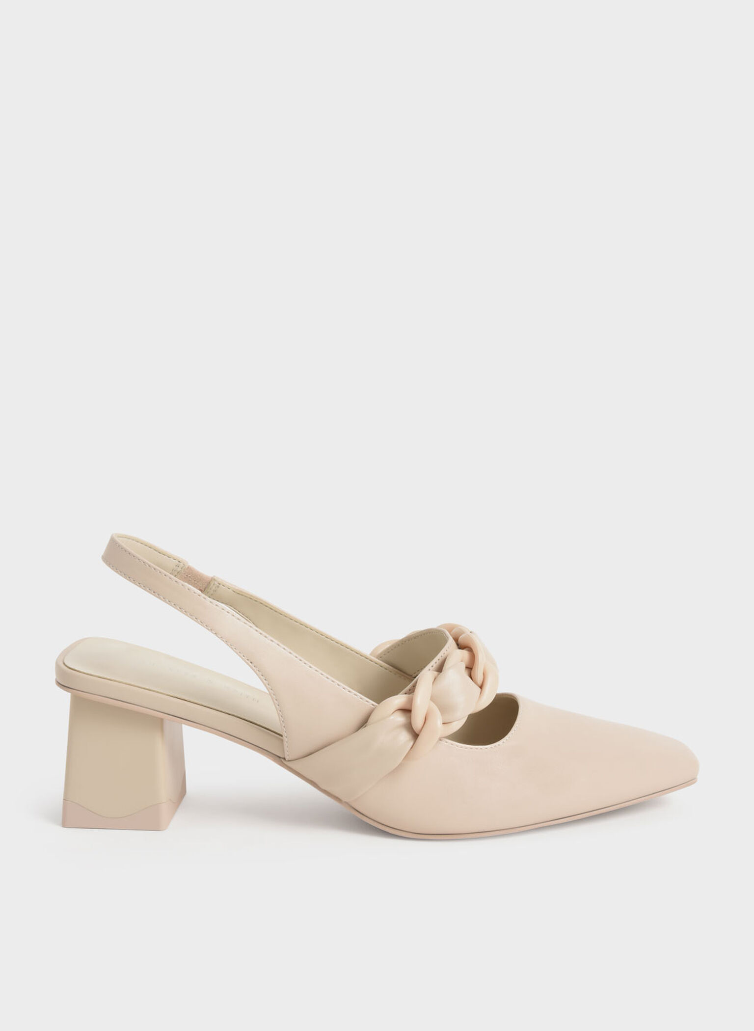 Braided Chain-Link Slingback Pumps, Chalk, hi-res