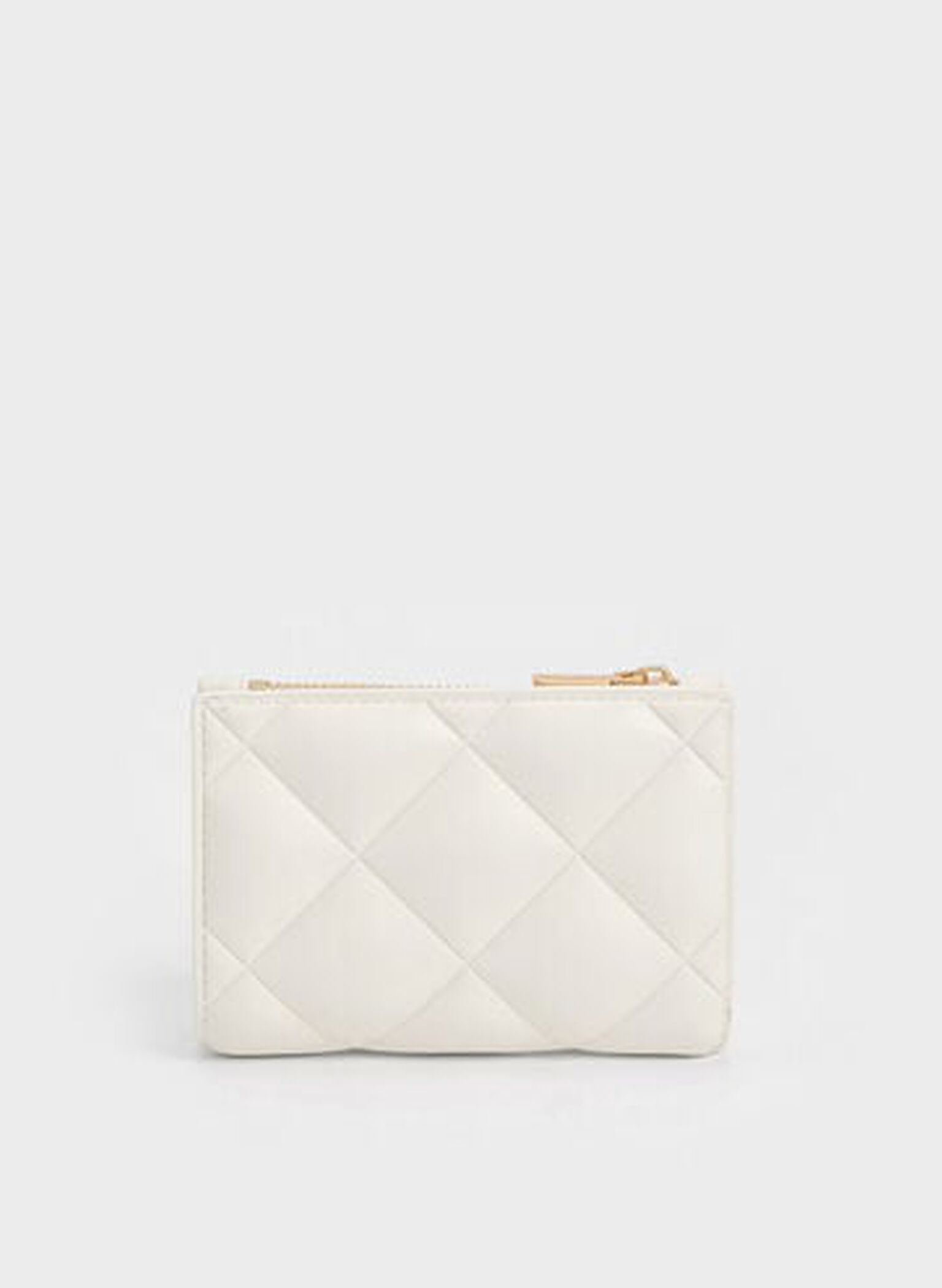 Gemma Quilted Card Holder, White, hi-res