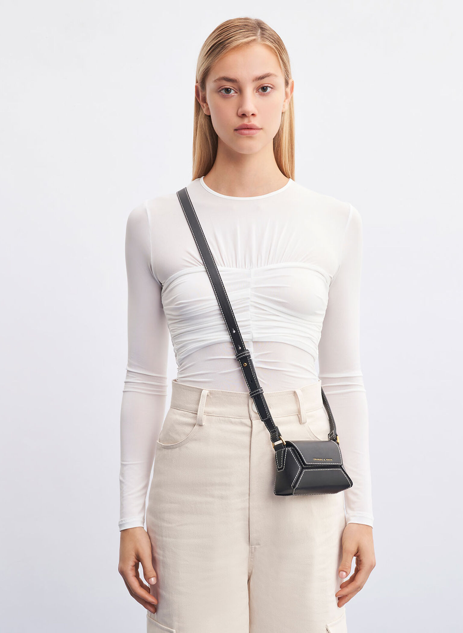 Nasrin Geometric Mini Bag, Black, hi-res
