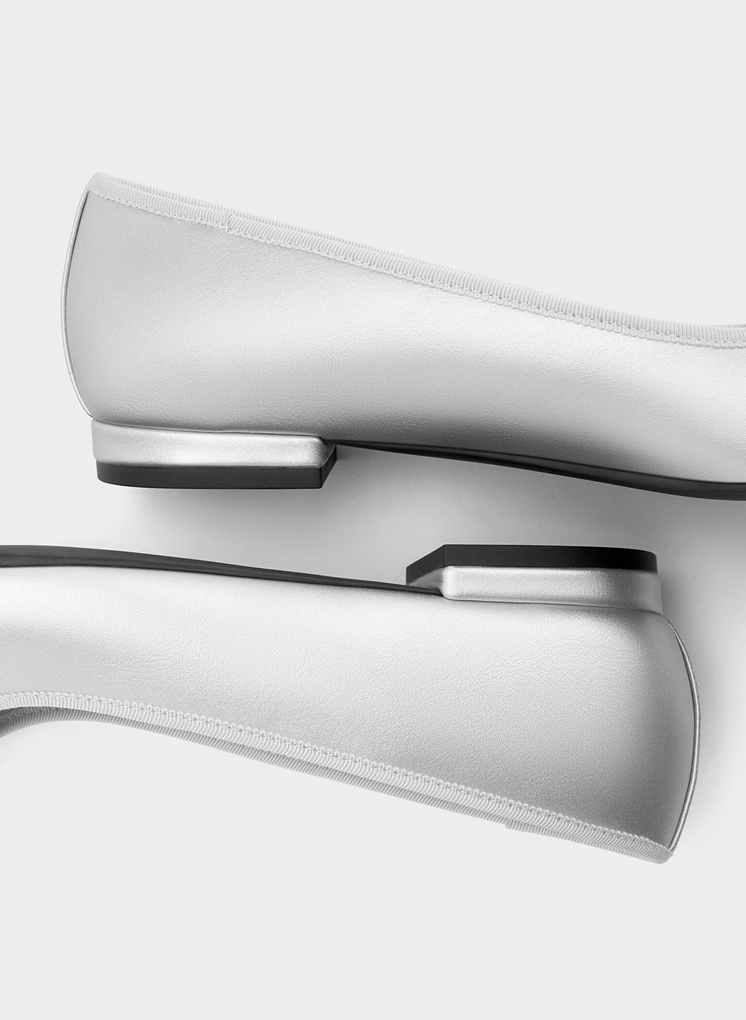 Glennis Bow Ballet Flats, Silver, hi-res