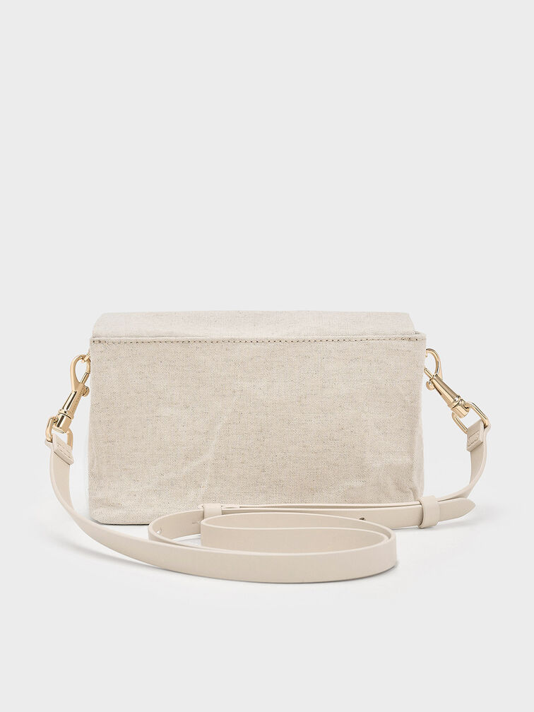 Matina Canvas Crossbody Bag, Beige, hi-res