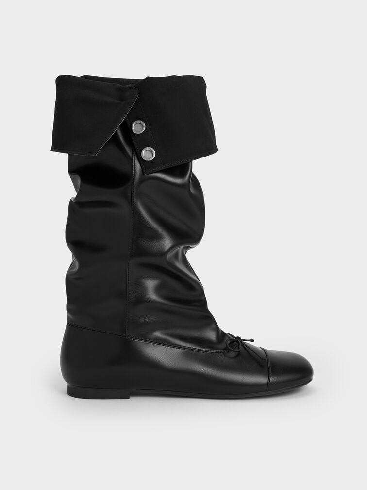 Gael Studded Slouchy Knee-High Boots, Black, hi-res
