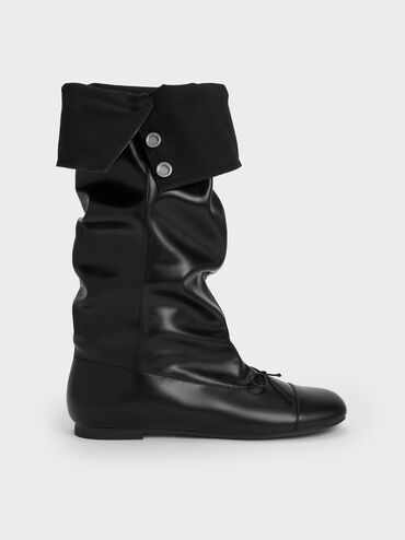 Gael Studded Slouchy Knee-High Boots, Black, hi-res