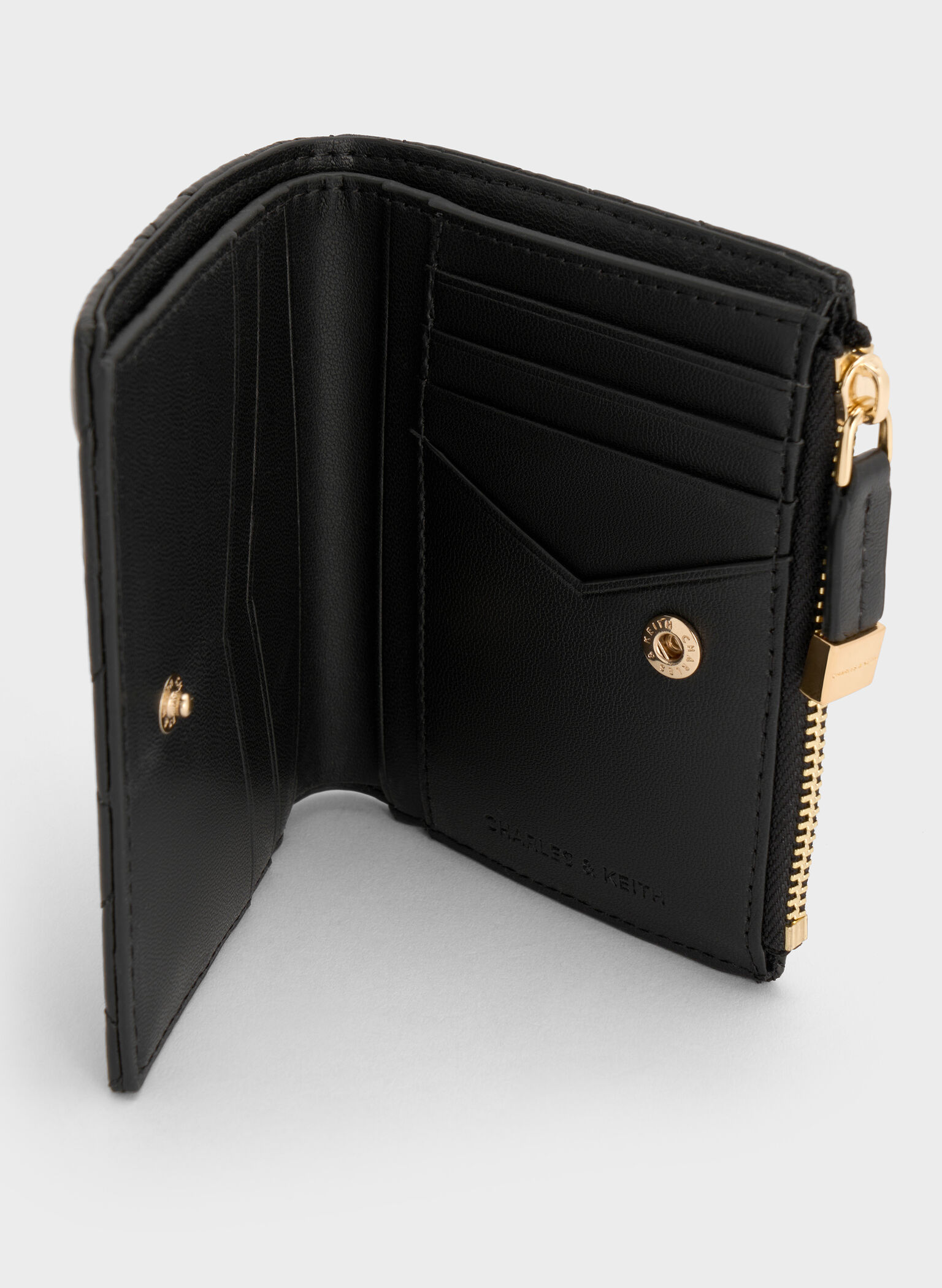 Duo Quilted Small Wallet, Black, hi-res