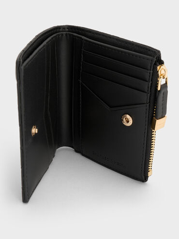 Duo Quilted Small Wallet, Black, hi-res