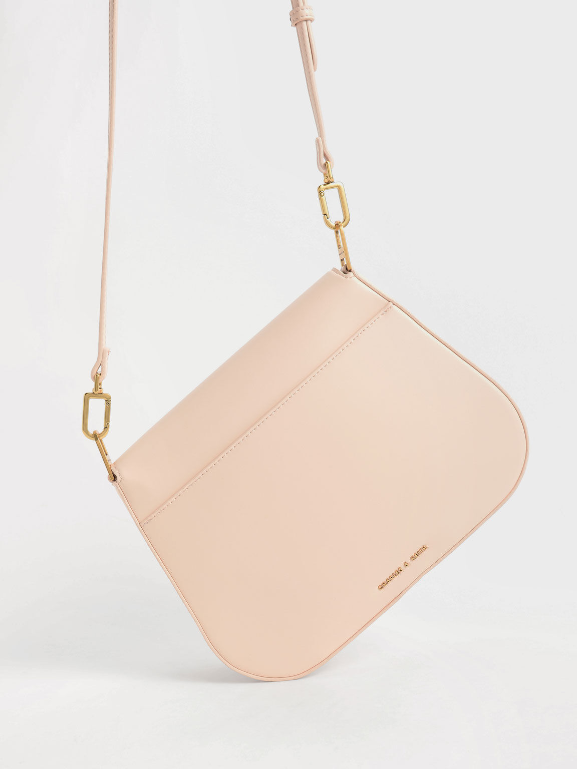 Linear Metallic Accent Shoulder Bag, Light Pink, hi-res