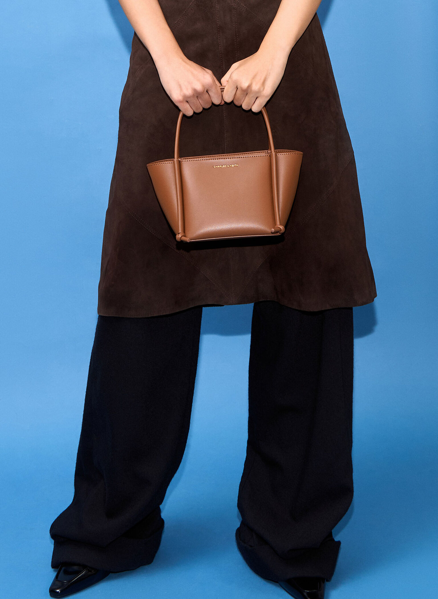Elora Elongated-Handle Tote Bag, Tan, hi-res