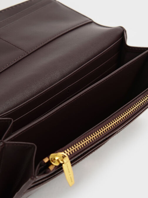 Front Flap Long Wallet, Dark Oak, hi-res