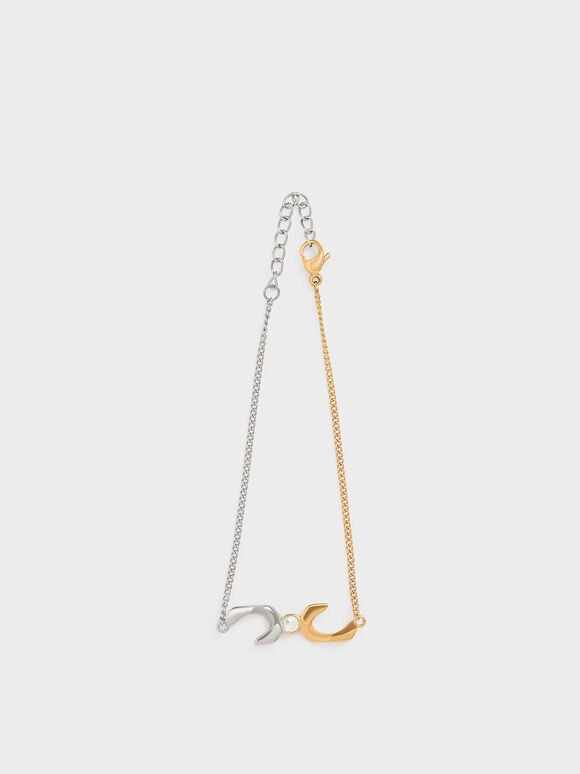 Gem-Embellished Chain Bracelet, Multi, hi-res