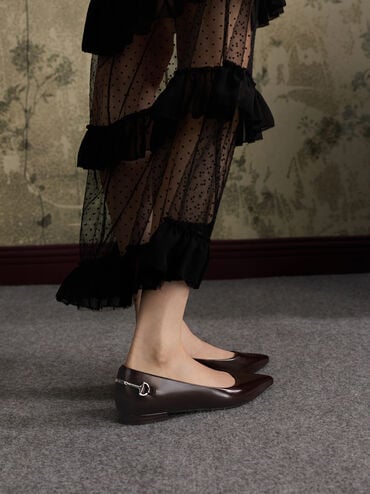 Erinna Metallic-Accent Pointed-Toe Flats, Burgundy, hi-res