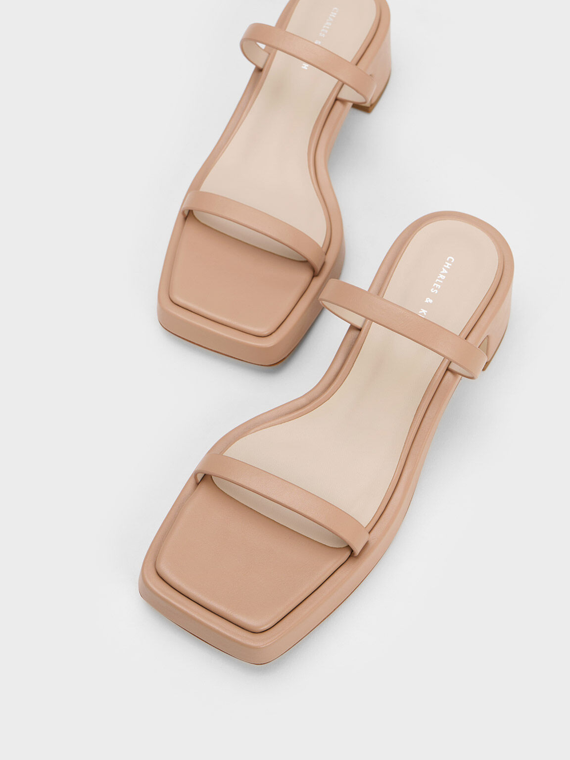 Square Toe Platform Sandals Nude