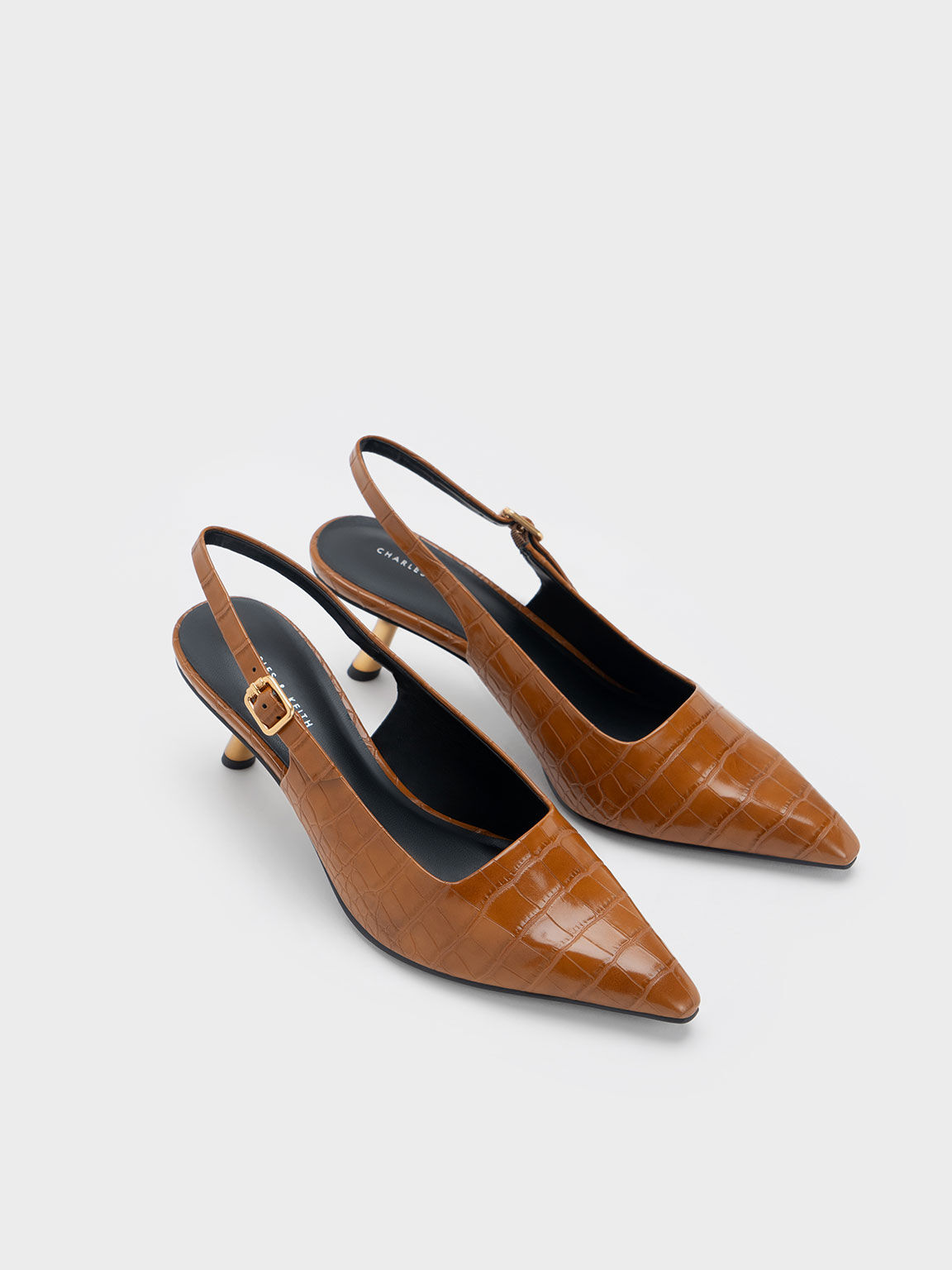 Brown crocodile heels outlet