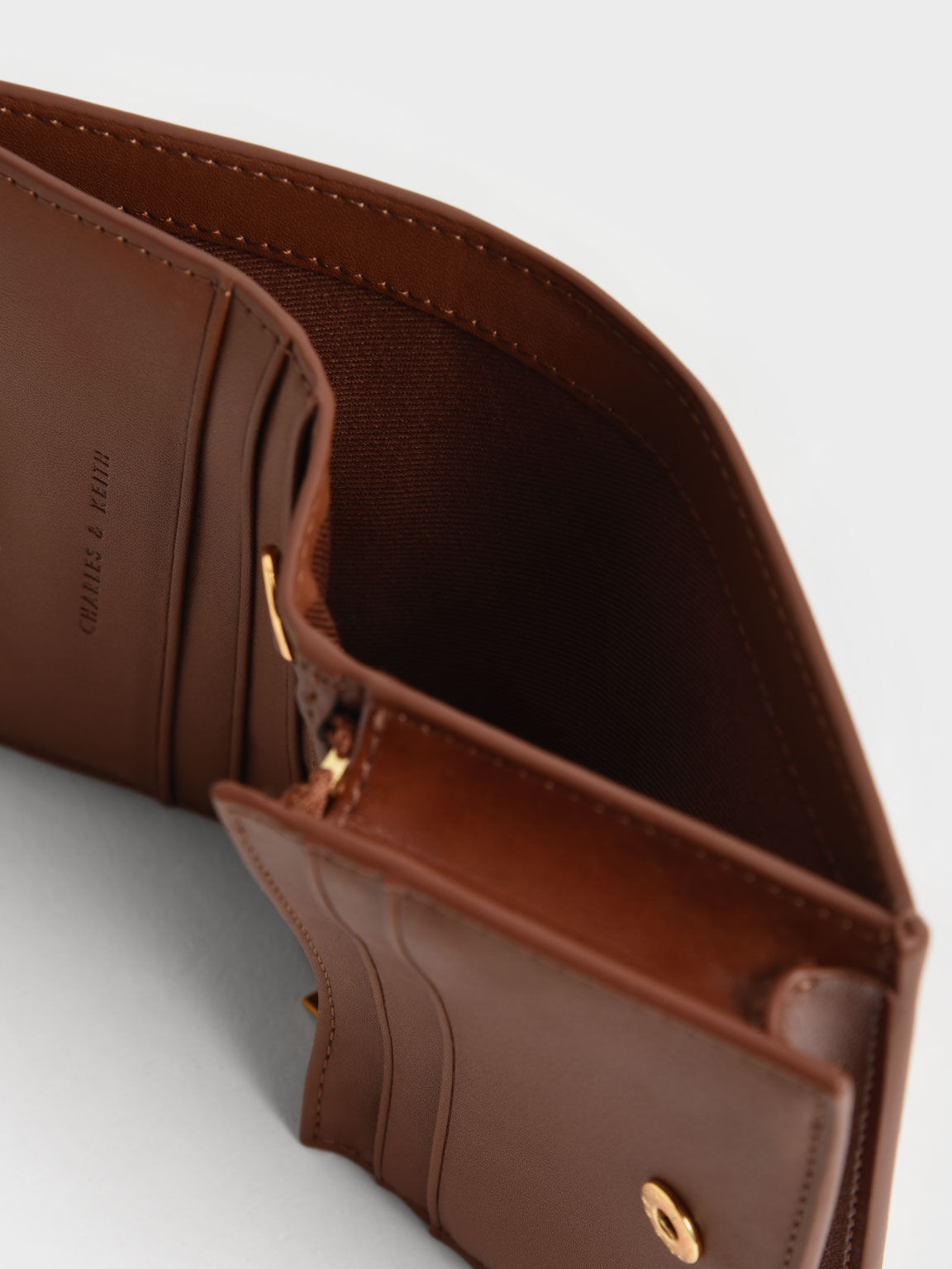 Snap Button Mini Short Wallet Chocolate