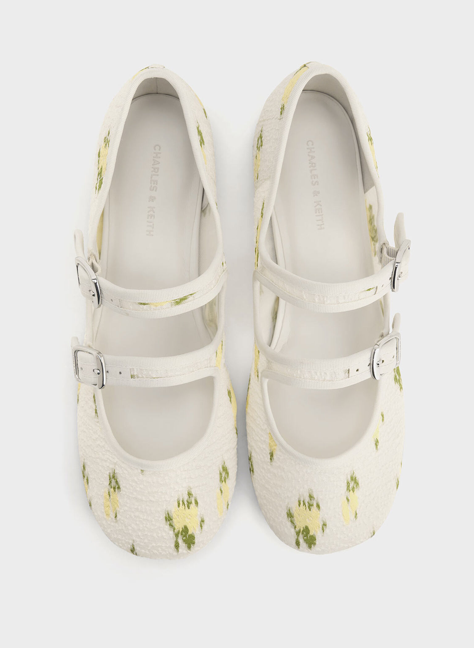 Mesh Floral-Print Double-Strap Mary Jane Flats, Multi, hi-res