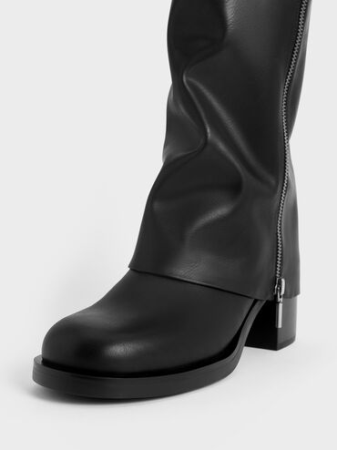 Louise Side-Zip Knee-High Boots, Black, hi-res