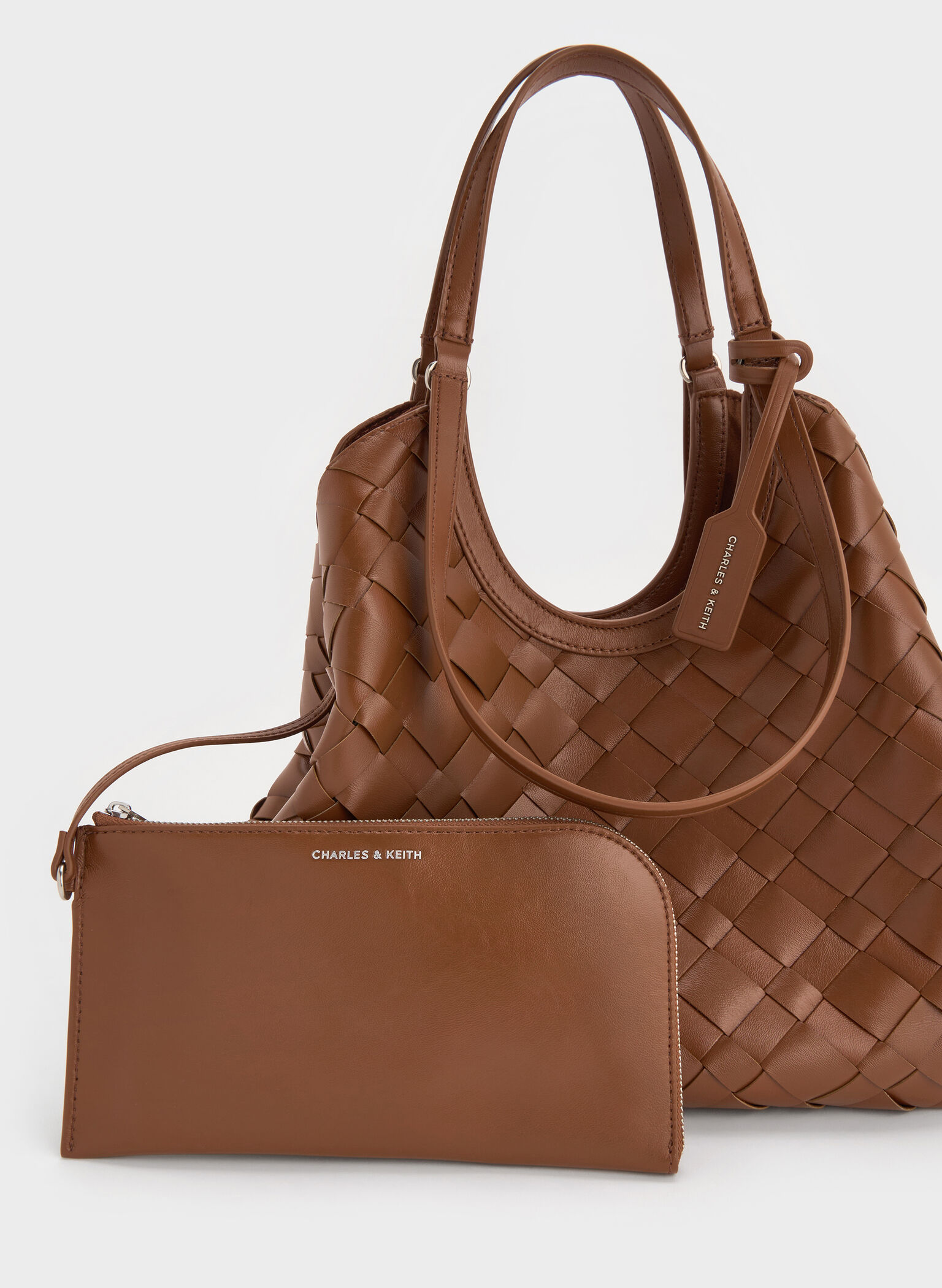 Ivette Woven Tote Bag, Chocolate, hi-res