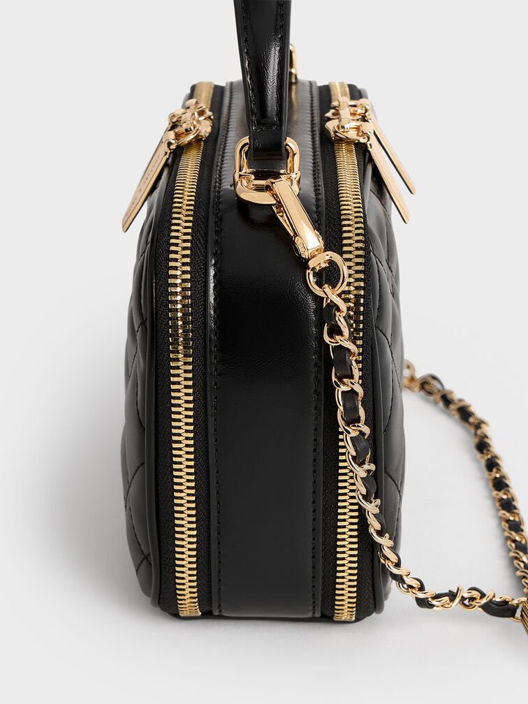 Duo Quilted Vanity Bag, Black, hi-res