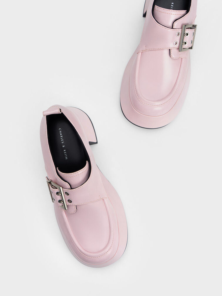 Rubina Buckled Chunky Loafers, Light Pink, hi-res