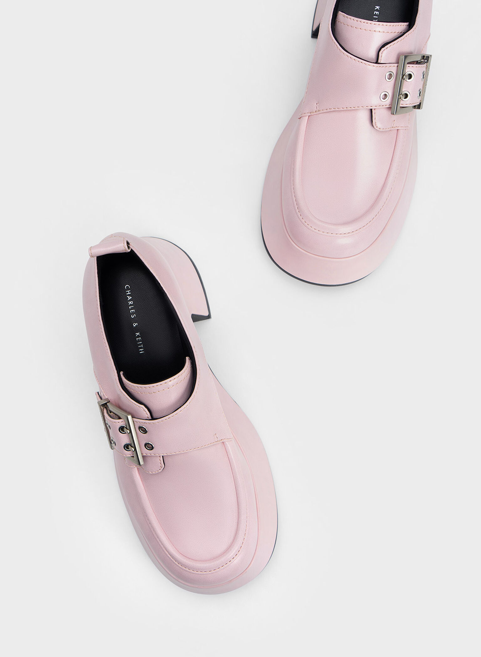 Rubina Buckled Chunky Loafers, Light Pink, hi-res