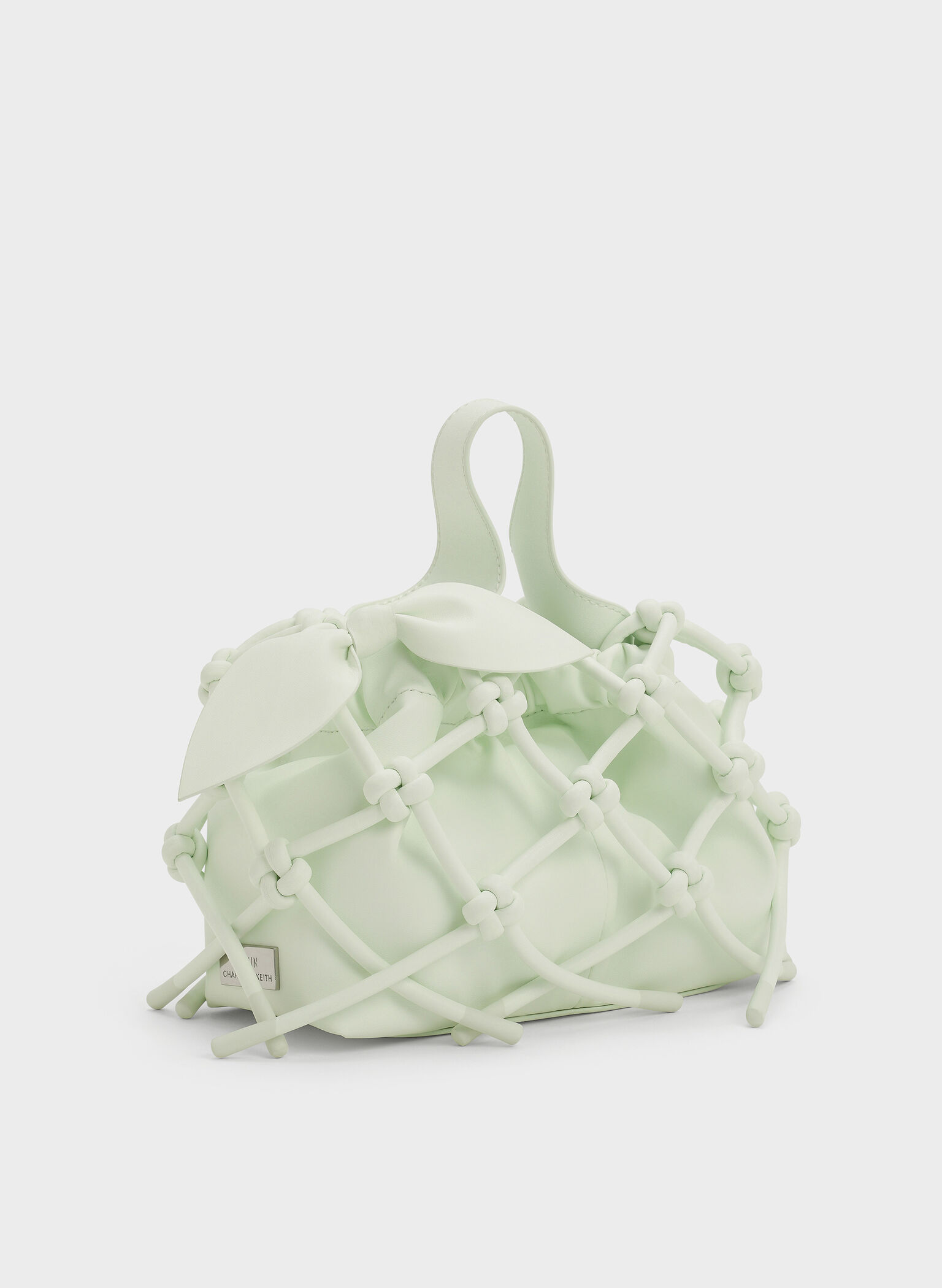 Ally Ruched Slouchy Knotted Bag & Fruit Charms Set, Mint Sorbet, hi-res