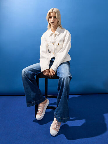 Kay Striped Slip-On Sneakers, Pink, hi-res