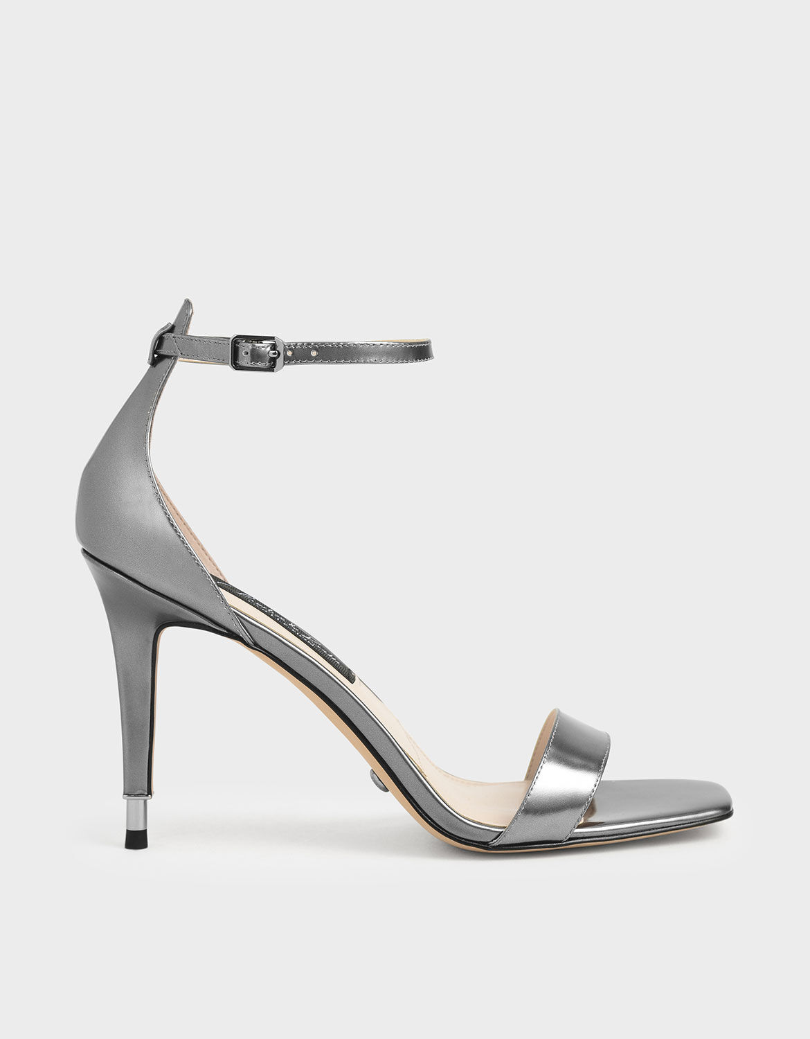silver high heels
