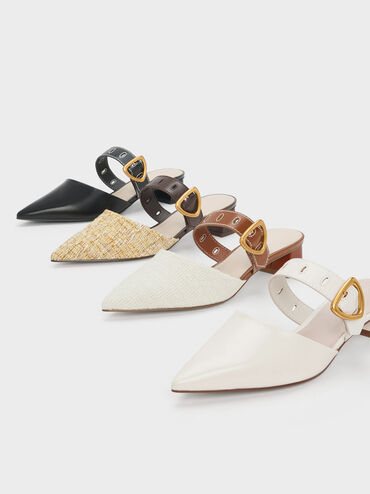 Sepphe Cut-Out Heeled Mules, Cream, hi-res