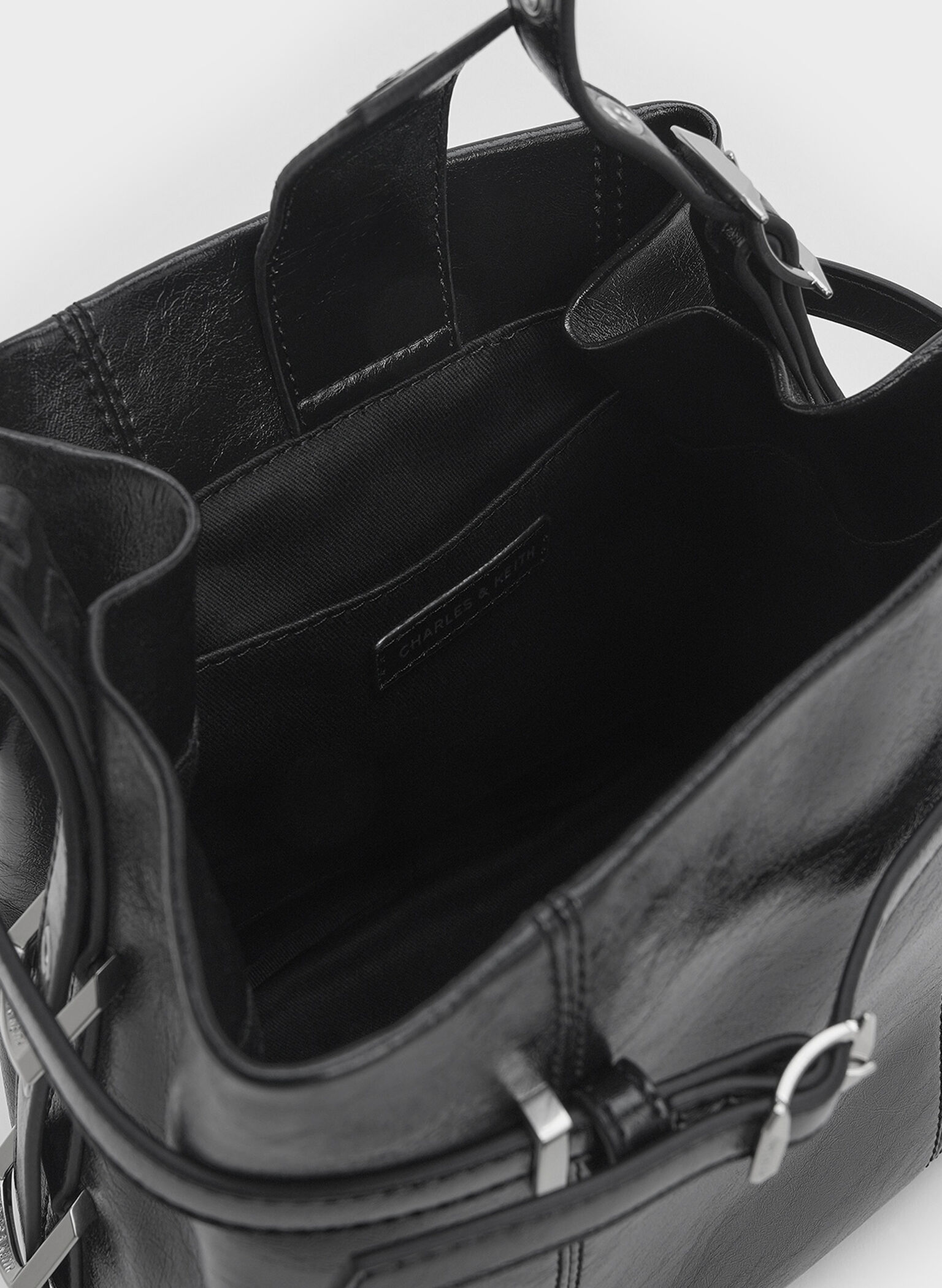 Bryna Belted Bucket Bag, Noir, hi-res