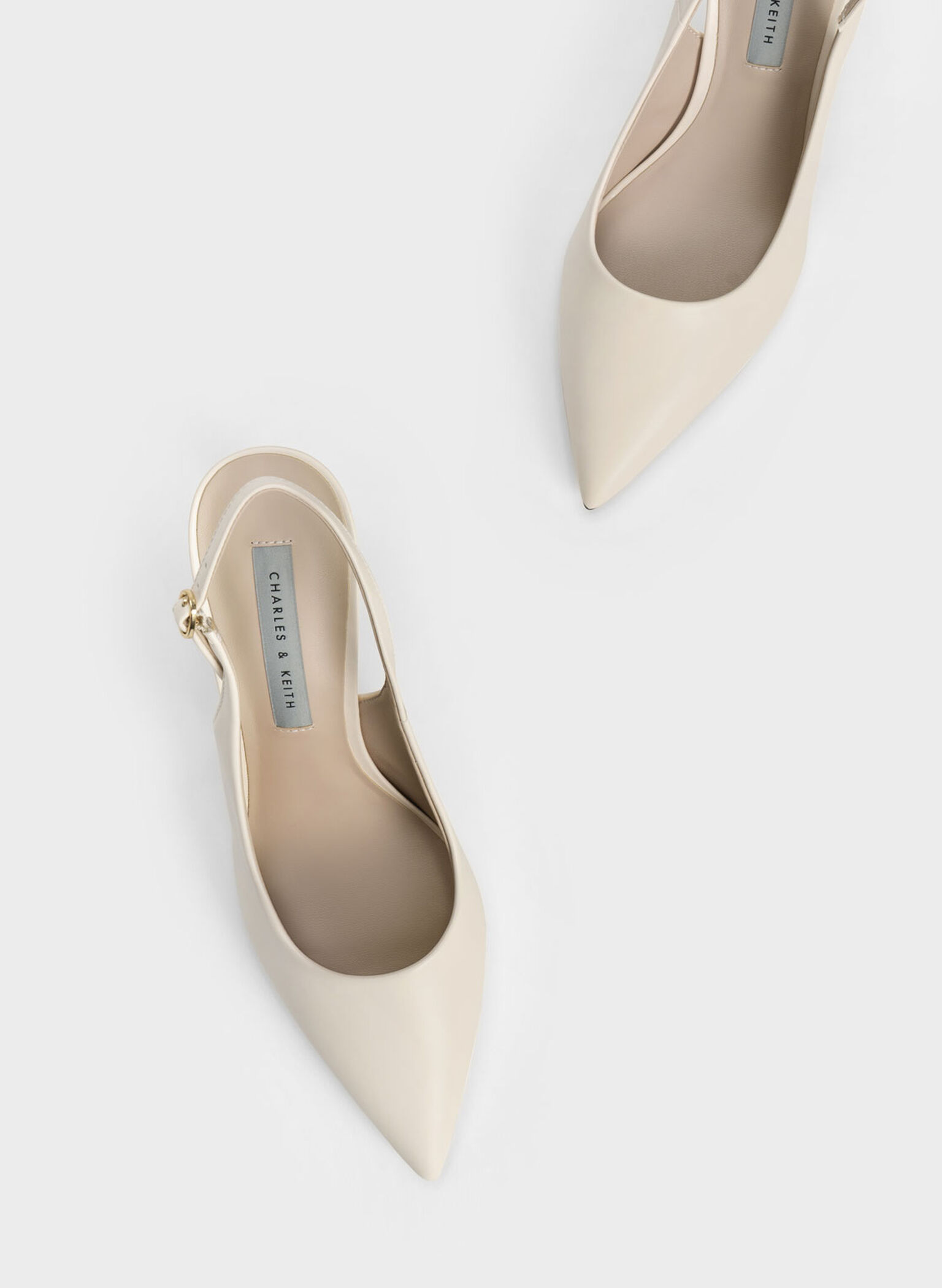 Stiletto Heel Slingback Pumps, Chalk, hi-res