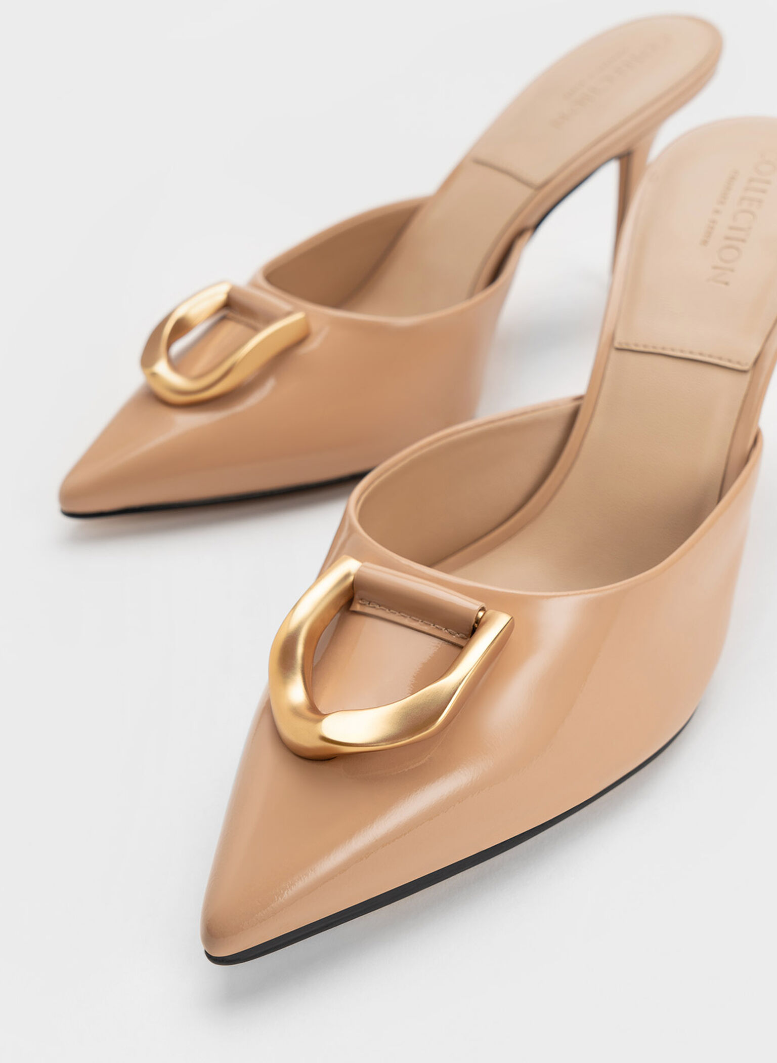Gabine Patent Leather Mules, Nude, hi-res
