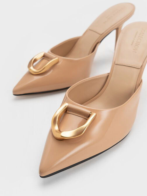 Gabine Patent Leather Mules, Nude, hi-res