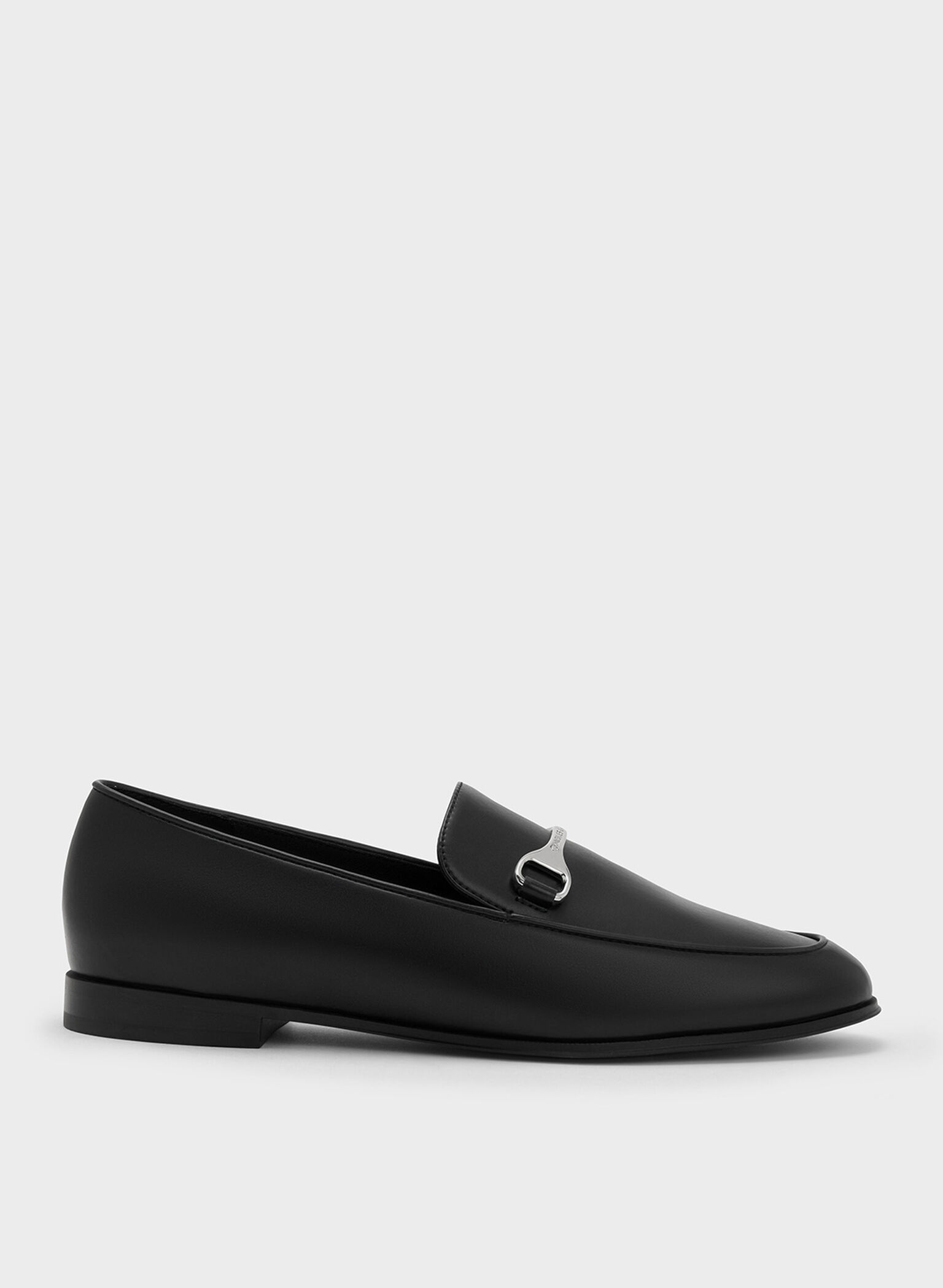 Leslie Metallic-Accent Loafers, Black, hi-res