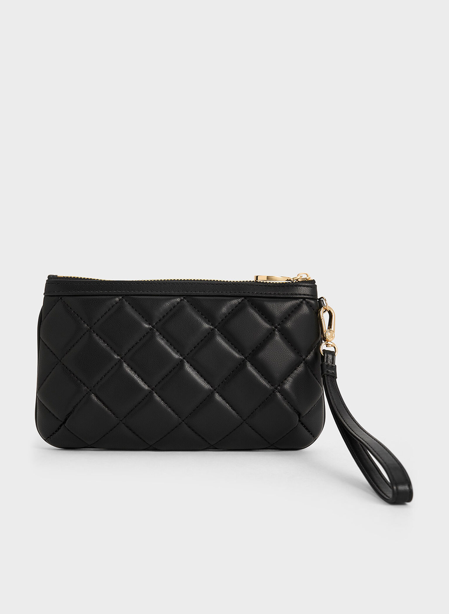 Cressida Quilted Wristlet, Black, hi-res
