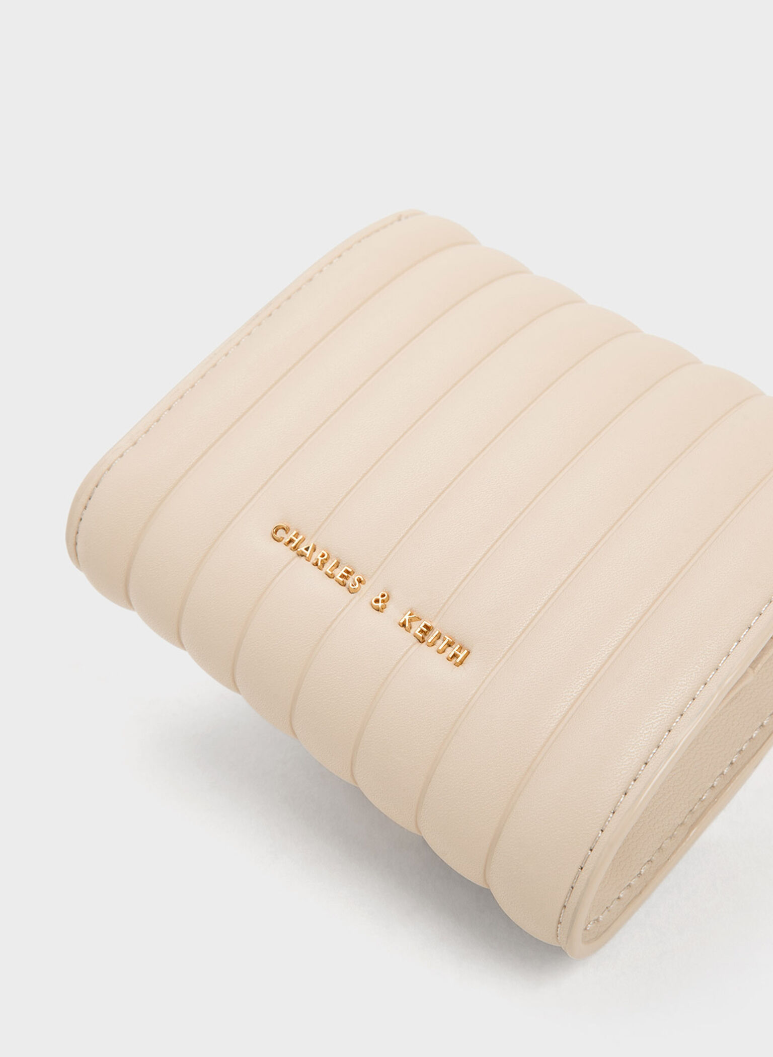 Astrid Panelled Small Wallet, Beige, hi-res
