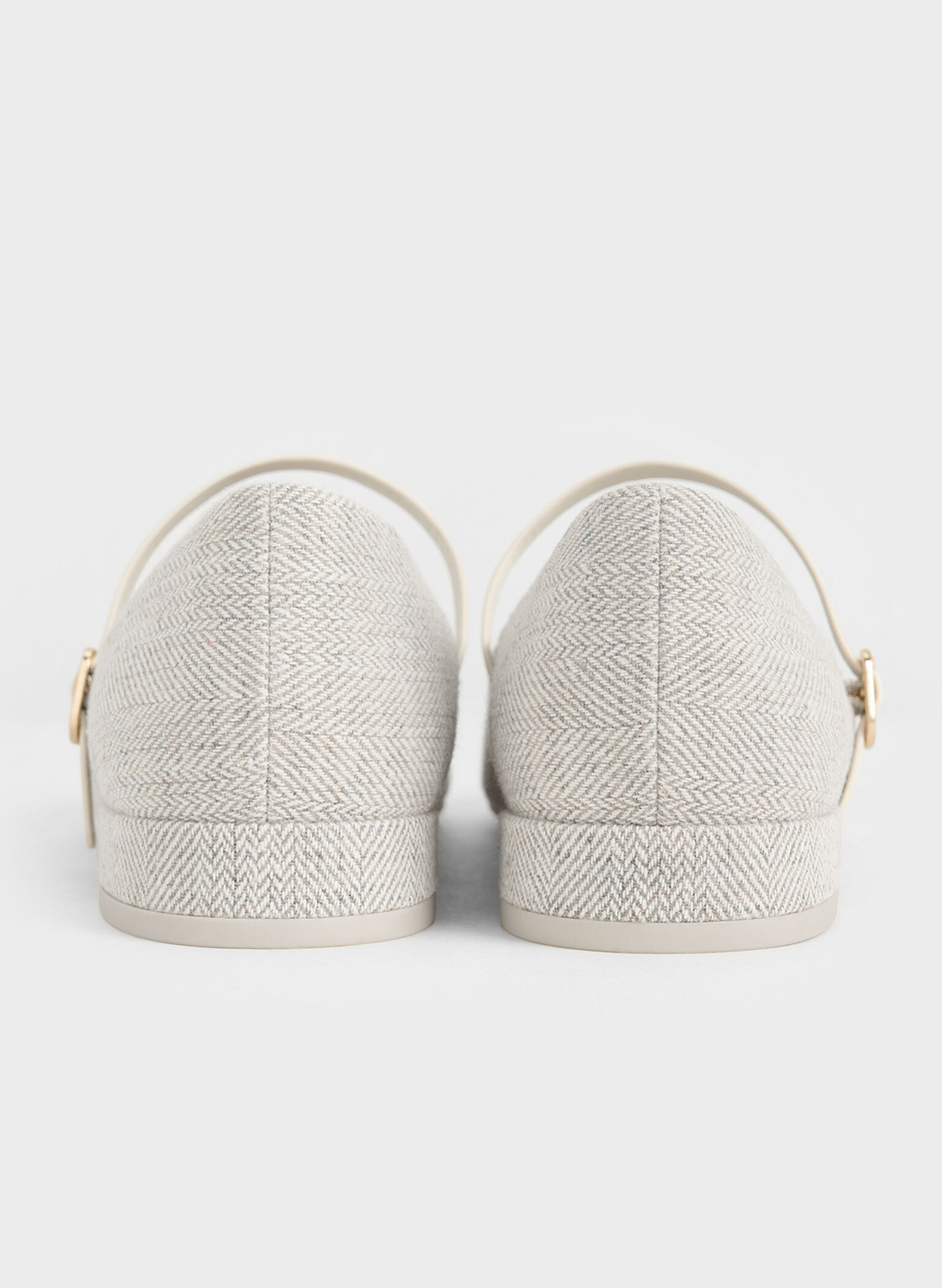 Gertrude Tweed Round-Toe Mary Janes, Light Grey, hi-res