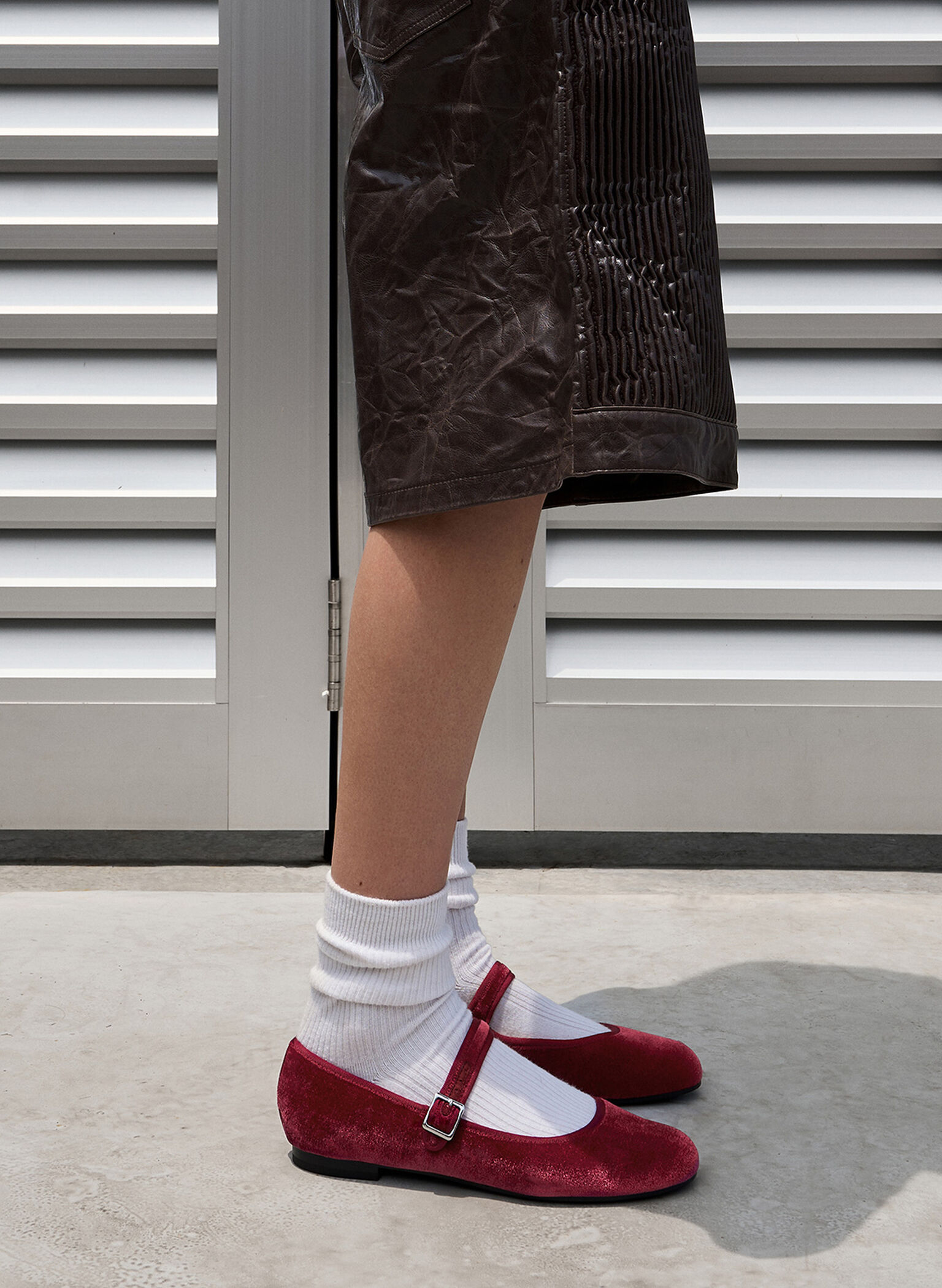 Carmel Velvet Buckled Mary Jane Flats, Pink, hi-res