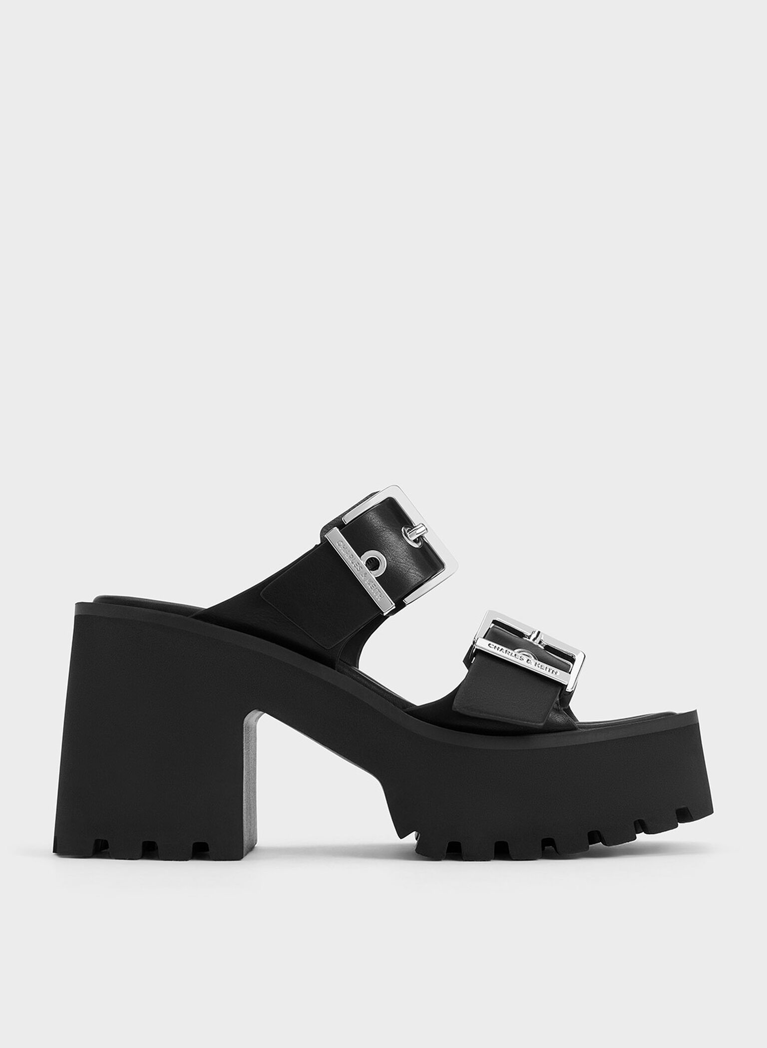 Trill Grommet Double-Strap Platform Mules, Black, hi-res
