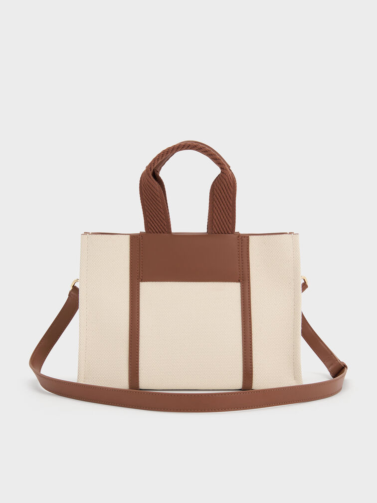 Mini Shalia Canvas Tote Bag, Beige Canvas, hi-res