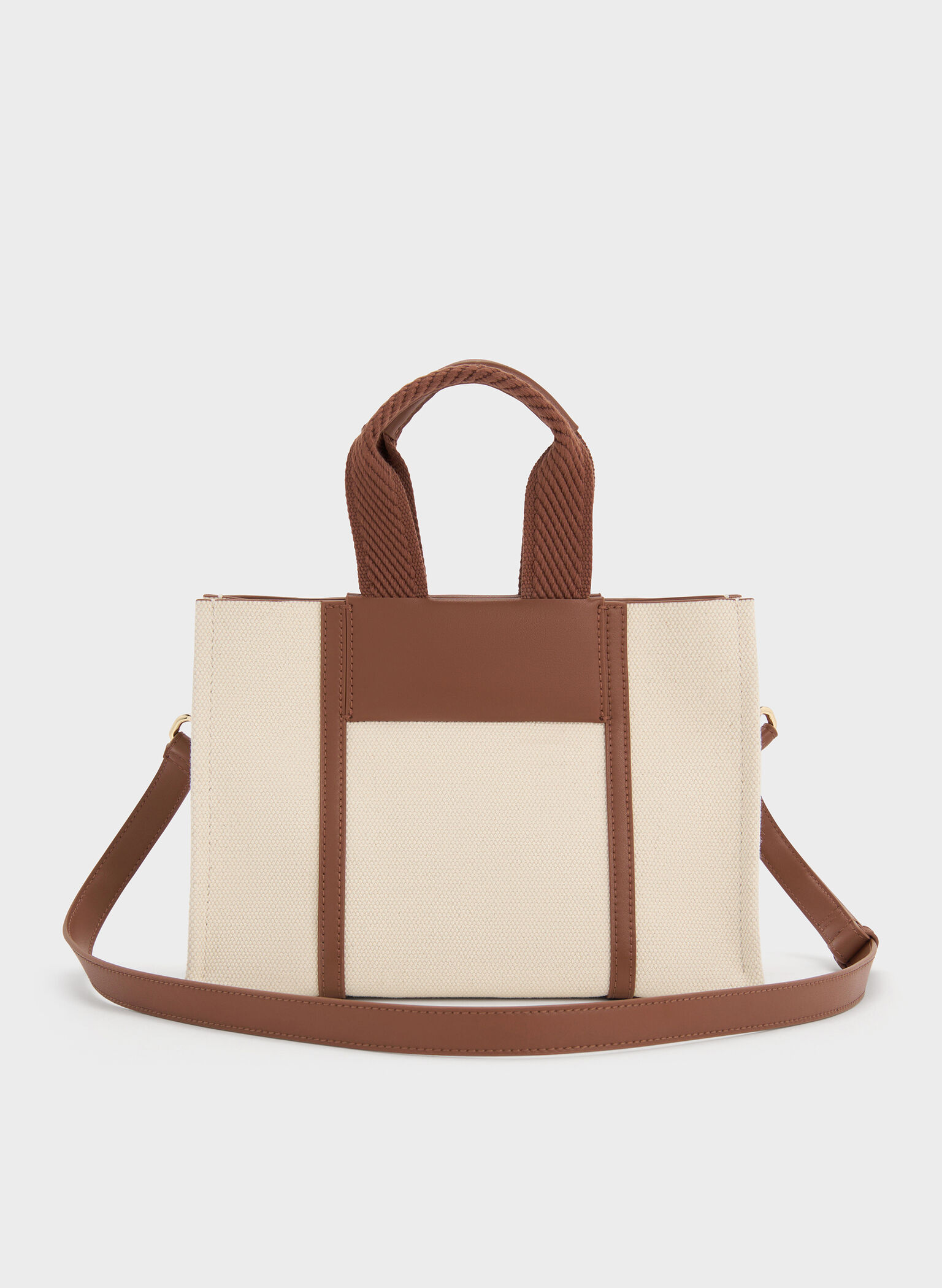 Mini Shalia Canvas Tote Bag, Beige Canvas, hi-res