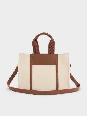 Mini Shalia Canvas Tote Bag, Beige Canvas, hi-res