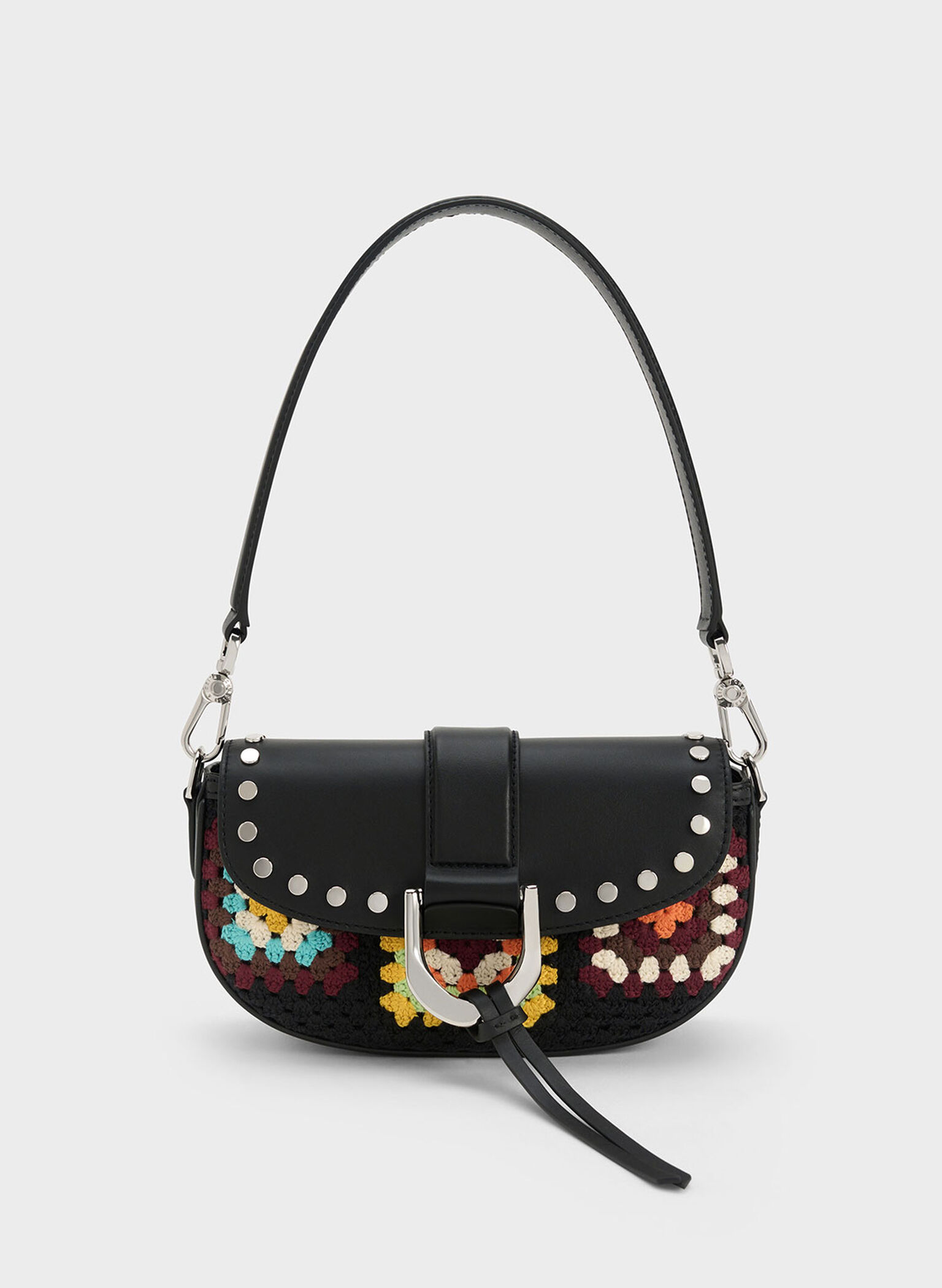 Gabine Floral Crochet Leather Shoulder Bag, Multi, hi-res