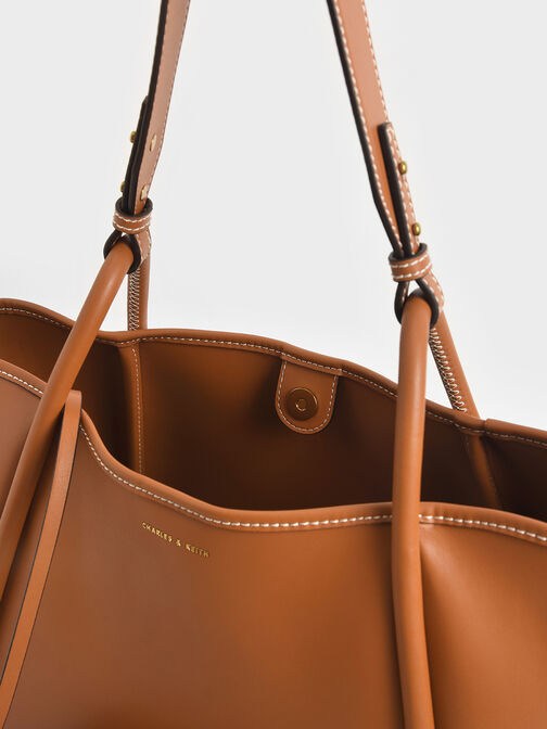 Lyla Tubular Slouchy Tote Bag, Cognac, hi-res