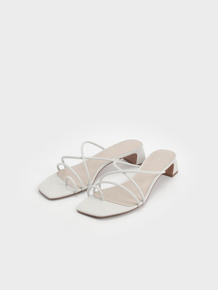 Meadow Strappy Toe Ring Sandals, White, hi-res