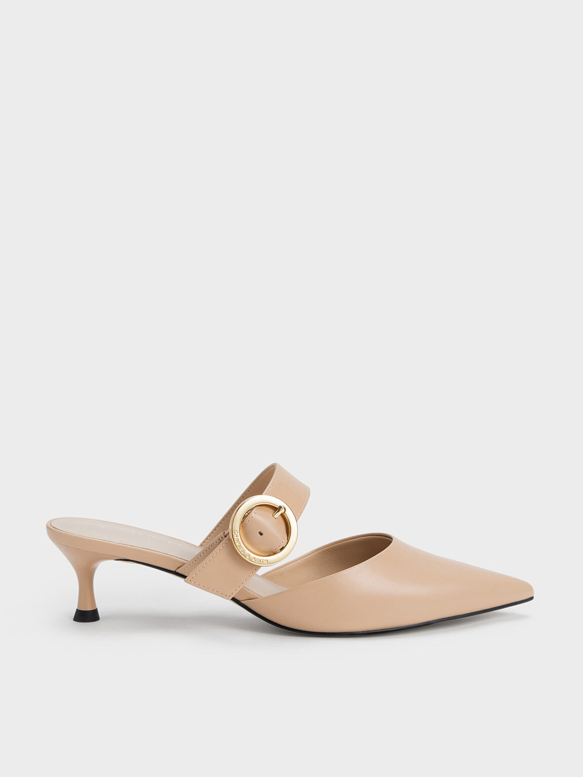 Nude pointed outlet mules