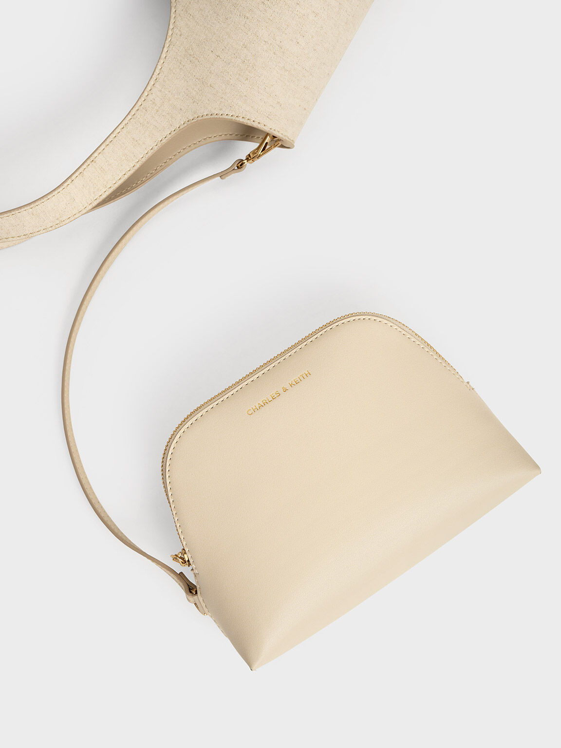 Charles and keith beige bag store