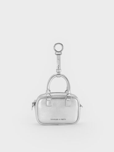 Sianna Metallic Bowling-Bag Charm​, Silver, hi-res
