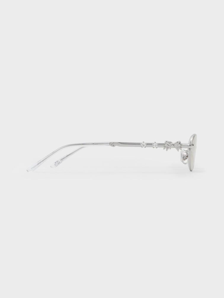 Paige Bow Crystal Sunglasses, Silver, hi-res