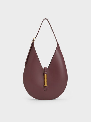 Cesia Metallic-Accent Hobo Bag, Wineberry Red, hi-res